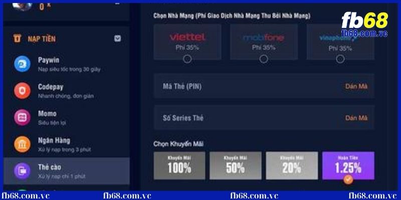 Hướng dẫn nạp tiền tại nhà cái FB68 an toàn hiệu quả 1 Hướng dẫn nạp tiền nhà cái chuẩn xác cho tân thủ